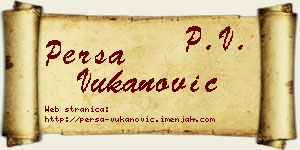 Persa Vukanović vizit kartica